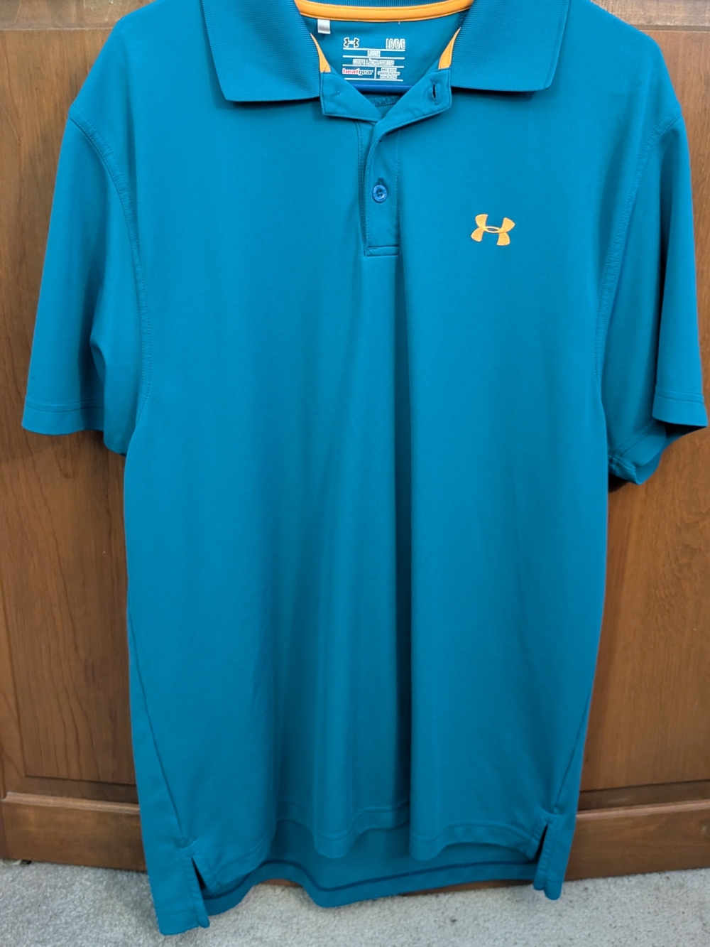 Under Armour Teal Polo with Orange Logo